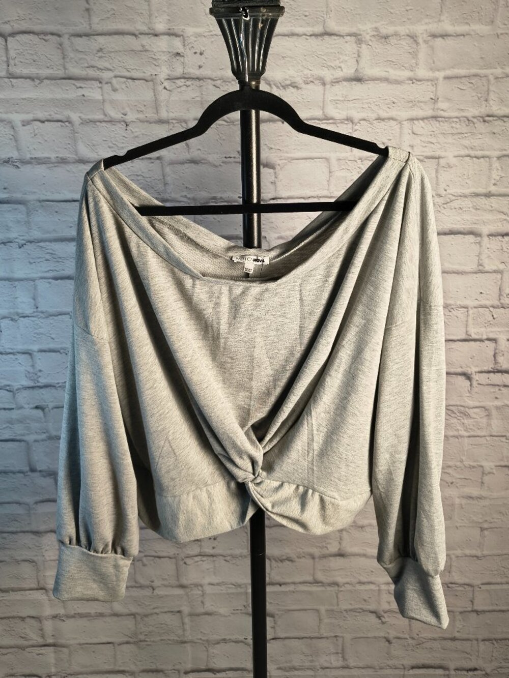 FASHION NOVA Passionate Moments Off Shoulder Top - Heather Gray, 3X